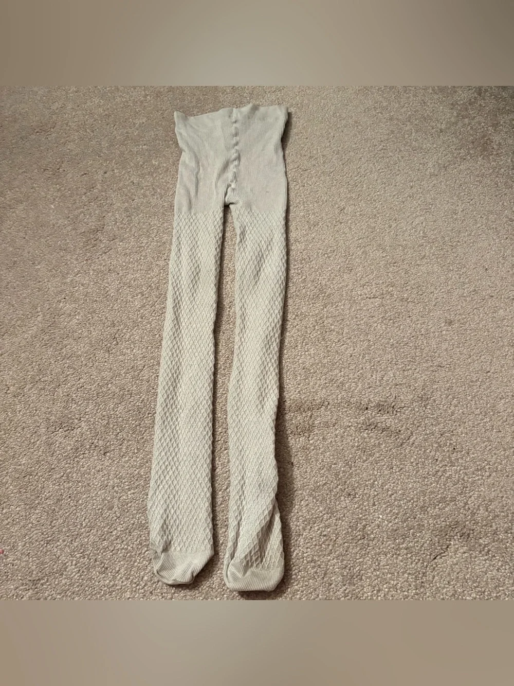 H&M girls size 8-10 years Textured Beige Tights - Neutral Knit Hosiery